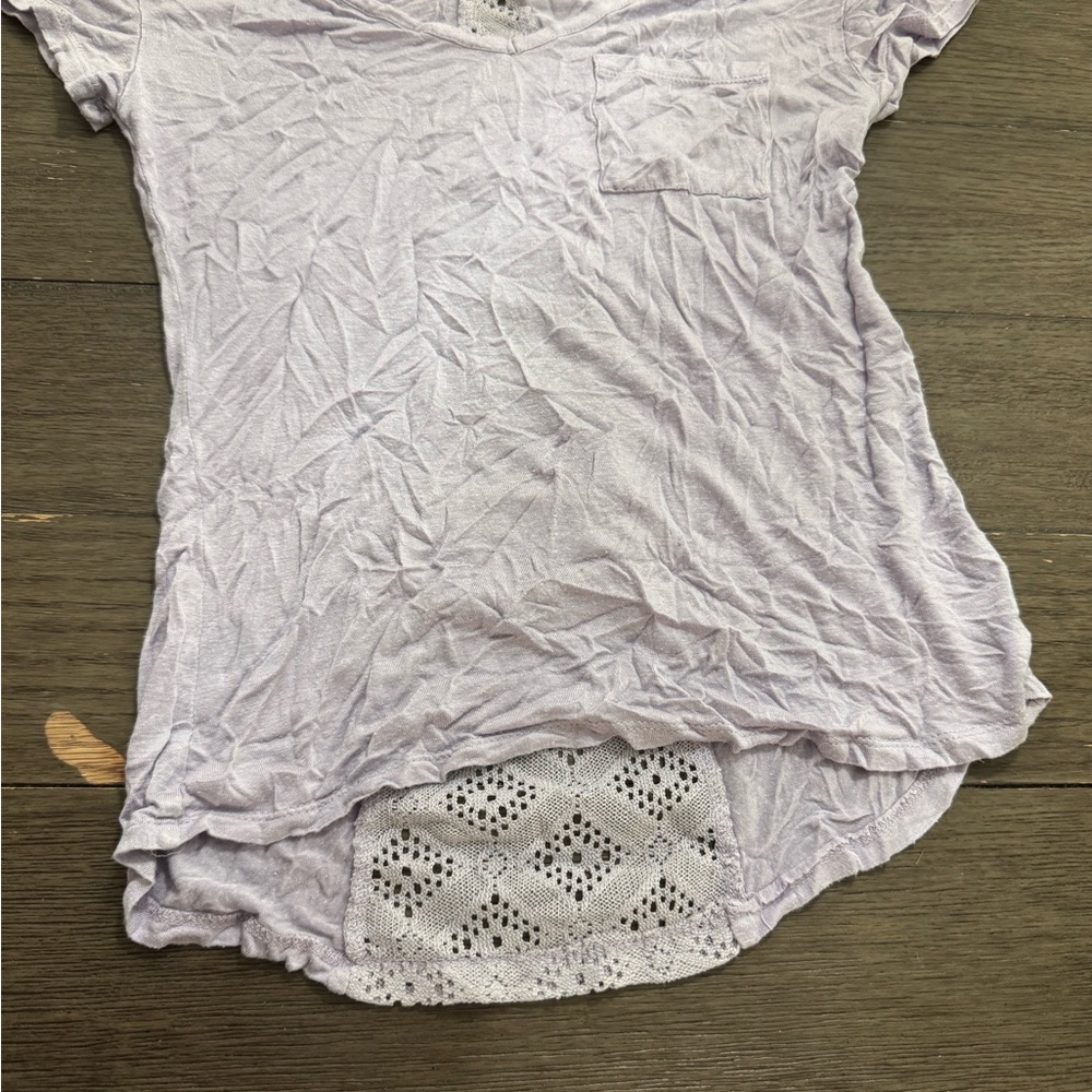 Lavender Women's Top with Lace Detail